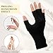 Sibba 8 Pairs Black Moisturizing Gloves Cotton Fingerless Touchscreen Beauty Gloves for Women and Men, Washable Reusable Overnight Sleeping Glove Open Fingertips for Dry Hands, Eczema, Spa Treatment