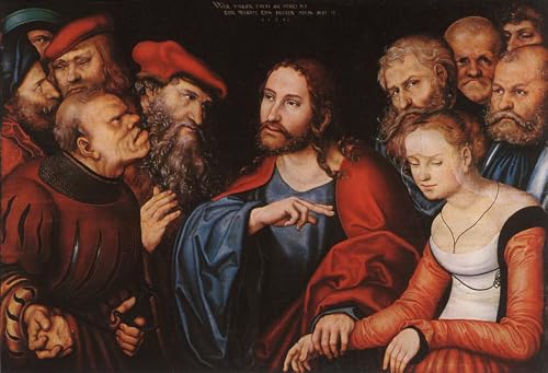 Peinture à l'huile Le Christ et la femme adultère peinte à la main par des maîtres
