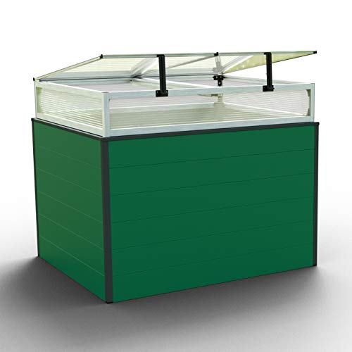 Preisvergleich Produktbild GFP Hochbeet Kräuter-Gemüse-Beet Aluminium Christina inkl. Frühbeetkasten - 119x99x77cm - grün