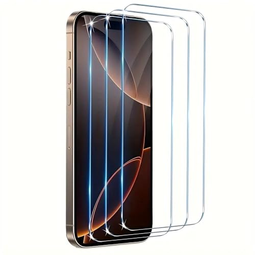 3 sztuki szkła hartowanego do iPhone 17, iPhone 17 Pro, iPhone 16 Pro, folia ochronna ekranu osłona ekranu bardzo odporna na zarysowania bez pęcherzyków twardość 9H szkło o 6,3 cala HD odporne na