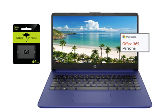 HP 2021 Newest 14in Ultra Light Laptop, Intel N4020 Processor(Up to 2.8GHz), 8GB RAM, 128GB Storage(64GB eMMC+64GB Micro SD), 1 Yr Office 365, Webcam, HDMI, WiFi, USB-A&C, (Google Classroom or Zoom)