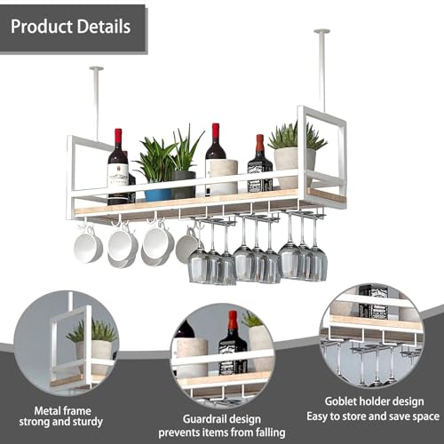 Support de verre à vin suspendu étagère de rangement flottante 80cm