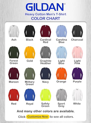 Gildan 5400 Multipack Men's Bulk Long Sleeve T-Shirt 1-10 Pack - Create Your Own Color Set - G5400 Heavy Cotton Crewneck Tee2