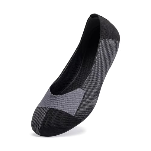 Image of Frank Mully Women's Ballet Flat Shoes Knit Dress Shoes Round Toe Slip On Ballerina Flats for Woman Low Wedge Comfort Soft