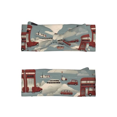 Newborn, Baby, Toddler Hair Accessories, Car in the Cloud Bow Hair Accessories, Kids Elastic Bow Headband 0-6 Months2