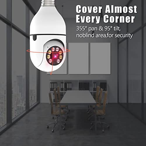 Gulziiya Wireless Wifi Light Bulb Camera 1080P Outdoor, 2023 New Upgrade 360° Indoor Socket Security Cameras For Home Security With 2-Way Audio, Real-Time Motion Detection, Color Night Vision #TOP1