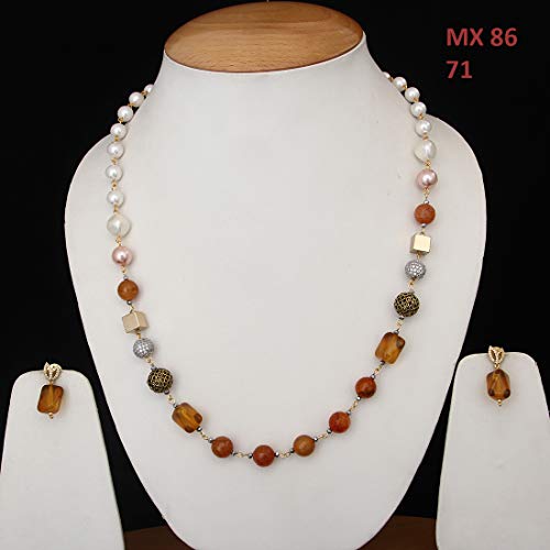Collier Perle Mixed Jaune CZ idéal pour vos soirées