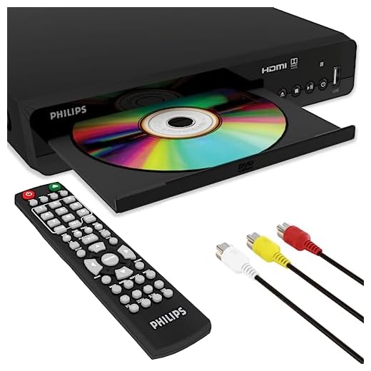 Philips DVD Players for TV with HDMI Port 1080P All Region HD DVD Player for Smart TV USB Input Remote Control Device and RCA Cable Mini DVD CD Player for Home Stereo System Multi Region PAL/NTSC
