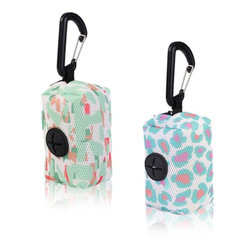 2 pezzi Porta sacchetti per cani, Dispenser per Sacchetti per Cacca di Cane, Dispenser di Rifiuti per Animali Domestici con moschettone, per la maggior parte dei sacchetti standard per rifiuti