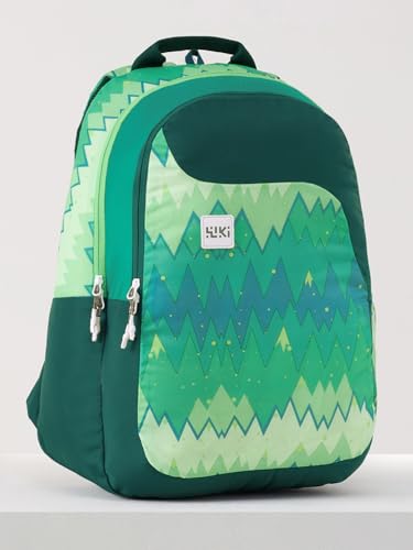 Image of Wildcraft Wiki 1 30L Laptop Backpack for Men & Women | Fits 15.6 inch Laptop | Padded Shoulder Straps, Multi Compartments, Anti-Theft Zippers | School & College Bag | Ombre Pattern Green