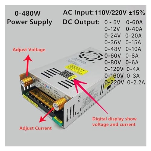 Alimentation à découpage réglable AC DC avec affichage numérique