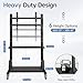 HYPIGO Outdoor TV Stand with Storage for 32–75 Inch TVs, Max VESA 600×400 mm, Supports 150 lbs, Height Adjustable Mobile Cart with Locking Wheels, Rolling TV Stand for Home Office Outdoor(Black)