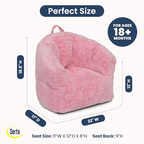 Delta Children - Serta Kids Plush Barrel Toddler Chair, Soft Foam Chair Bean Bag Chair Alternative for Boys and Girls, Cozy Seat for Reading, Watching Cartoons, Playroom Nursery Bedroom, Pink - image 3