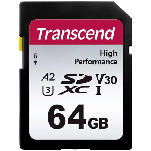 Transcend 64GB SDXC 330S Tarjeta de Memoria UHS- I, U3, V30, A2, 4K, Full HD - TS64GSDC330S