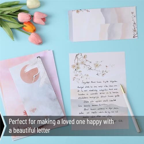 Mr. Pen - Papel de escrita com envelopes, papel de escrita de 30 letras + 18 envelopes, conjunto de