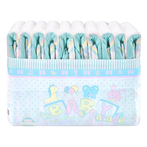 Image of Littleforbig Adjustable Hook-and-Loop Fastener Closure Adult Printed Cloth Back Diaper 10 Pieces - Baby Parade (Medium 28 inch-38 inch)