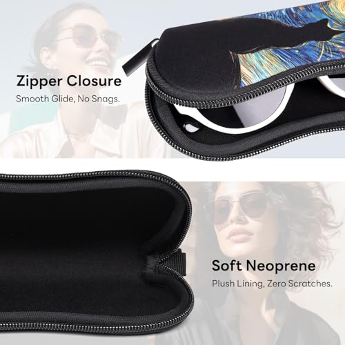 Image of Sunglasses Case with Belt Clip, Ultra Light Neoprene Zipper Soft Padded Glasses Case for Women Men