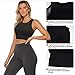 Snailify Women's Sports Bra High Impact Full Coverage Long Line Crop Tank Top - Yoga Gym Running Workout Bra Black