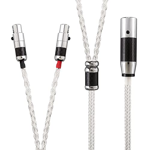 Tirstrup 4 Pin XLR Balanced Male Cable Pure Silver Headphone Cable Cord Headsets Cable Compatible with Hifiman Audeze LCD-2, LCD-3, LCD-4, LCD-X, LCD-XC (1.2m, White)