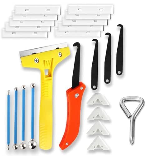 Grout Removal Tool Caulking Tools 24-in-1 Kit with Silicone Glass