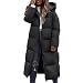 Winterjacke Steppjacke Damen Lang Oversize mit Kapuze, Extra Langer Steppmantel Wintermantel Damen Warm Gefüttert, Puffer Mantel Dicke Daunenjacke, Winddichter Winterparka Outdoor mit Reißverschluss