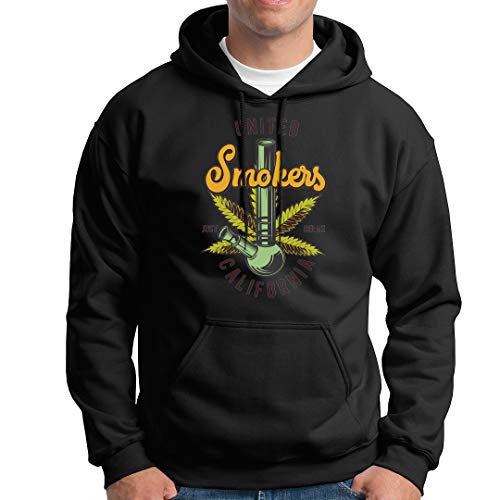 LuckyTshirt United Smokers T Hoddie Sweatshirt Unisexs Happy California Weed Just Relax Dope Bhang-M
