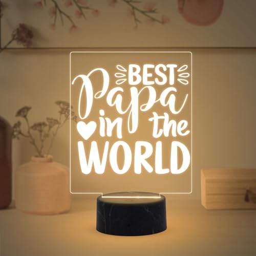 Best Papa in The World Led Lamp | Gift for Dad | Fathers Day Gift for Dad | Birthday Gift for Dad from Daughter & Son | Surprise Gift for Dad | Warm W