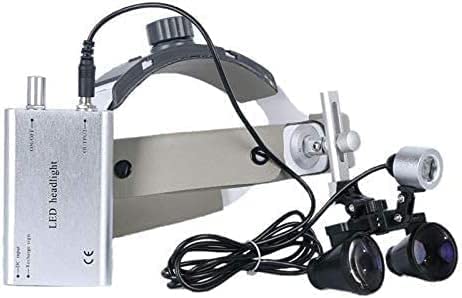 Lupas, Lupas De Aumento De 3,5X Y 2,5X, Binoculares con Diadema De Cuero Y Linterna Frontal Led para Embarcaciones, Distancia De Trabajo: R 420 Mm, 3,5X