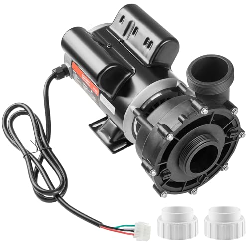Amacv 2 Speed SPA Pump, 48-Frame, AC 110-120V Hot Tub SPA Pump, 1.5HP/150GPM/42.65ft High Speed or 0.46HP/70GPM/9.18ft Low Speed, 2" Port 90° Rotational Interface for Hot Tub, Tested to UL Standards