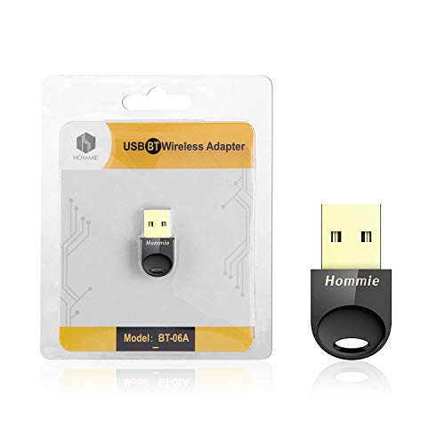 Hommie Chiave USB Bluetooth, Adattatore USB Bluetooth 4.0, Chiavetta USB Bluetooth per Window7, XP,8, 8.1,10, Compatibile Cuffie Tranne Apple, Altoparlanti, Mouse, Tastiera, PS4 Non collega Le Cuffie