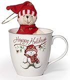 Pfaltzgraff Winterberry Porcelain Mug with Stuffed Bear (20-Ounce) -