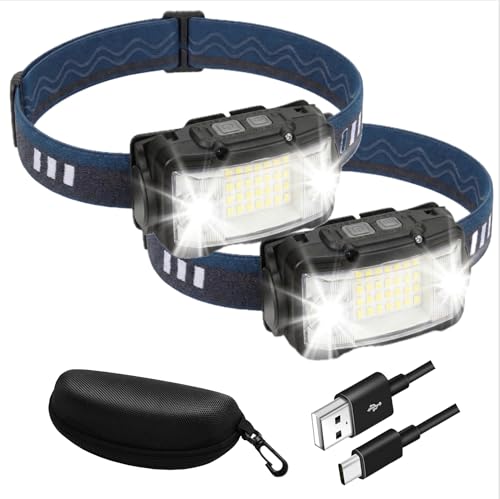 ヘッドライト LED 充電式 ネックライト 17時間点灯 ケース付き 超広角 小型 センサー搭載 防災 防水 キャンプ 登山 釣り 神奈川県発ブランド Cercano (セルカノ) (2, 黒色)（Amazon）