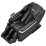 Real Relax Massage Chair Zero Gravity Full Body Airbags, 8 Fixed Points Massage Rollers with 6 Auto Modes, Bluetooth, Foot Rollers, Black