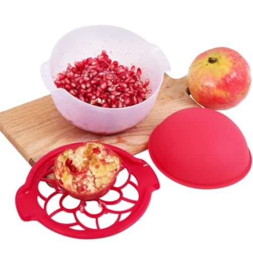 Image of LTV Quick Pomegranate Deseeder Tool with Silicone Dome and Seed Bowl | Mess-Free Anar Peeler, Fruit Cutter & Deseeding Machine for Kitchen