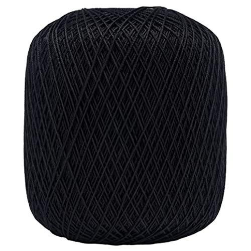 Coats Crochet Aunt Lydia's Crochet, Cotton Classic Size 10, Black