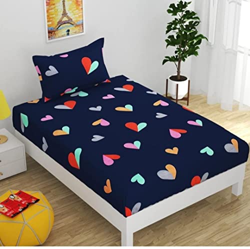 Image of Prime Collection 230 TC Cotton-Blend Fabric Single Sized(90x60) Inch 1 Bedsheet with 1 Pillow Covers - Single Bedsheet for Single Bed