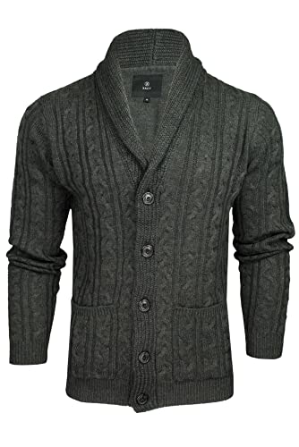 Xact Cardigan à col châle torsadé pour Homme (Charcoal Marl) M