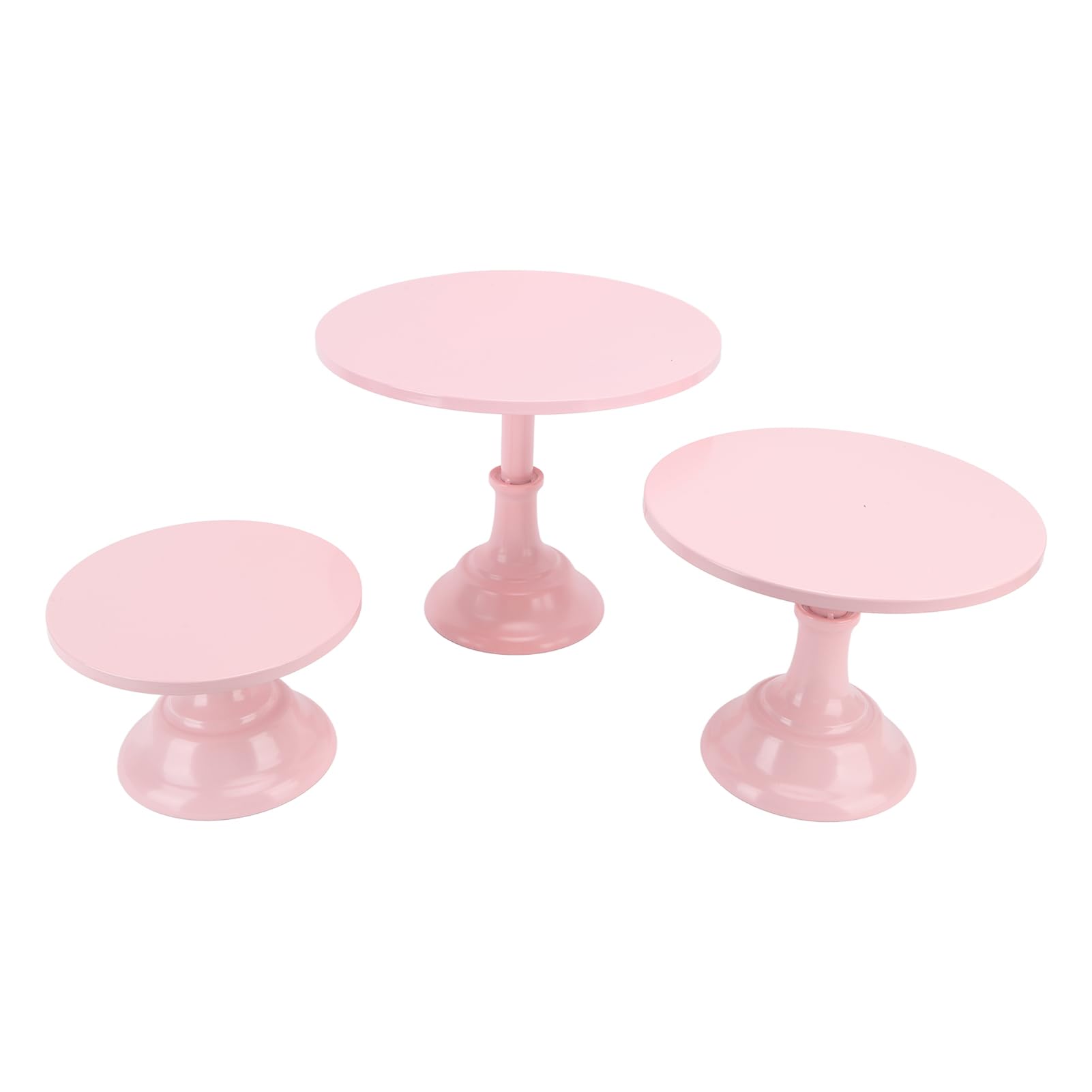 MEETOZ Set di 3 alzate per torte rotonde in metallo, per dessert, cupcake, pasticceria, caramelle, per matrimoni, eventi, feste di compleanno (oro