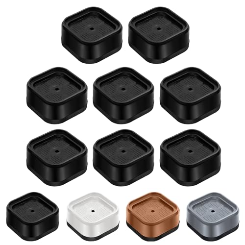 shouwuhho 8 Pack Furniture Risers Adjustable Bed Risers Heavy Duty Lifts Height 1 Square Stackable Bed Risers 1 2 or 3 Inch for Desk Leg Table Couch Sofa Chair Bed Frame Legs Dorm Black