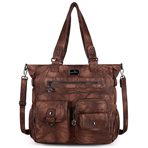 Image of Angelkiss Purses Handbags for Women PU Tote Satchel Bags for Women Pockets Shoulder Bags | PU