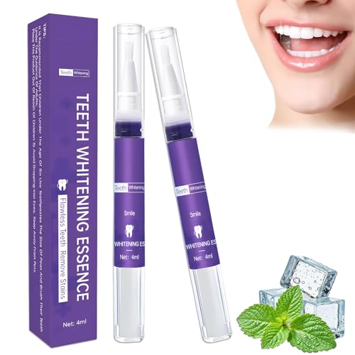 2 Pièce Stylos Blanchisseur de Dents, Gel Blanchiment Dentaire Rapide Dentaire, Blanchir les Dents, Aide à retrouver la blancheur naturelle des dents, Pour...