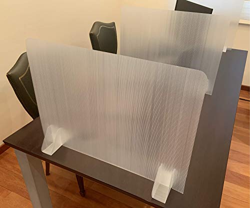 Kmina - Sneeze Guard Desk (X10 Units), Protective Freestanding Shield, Office Desk Partitions And Dividers, Sneeze Guard Partition, Desk Divider Barrier, Protective Sneeze Guards (28”X20”) #TOP4