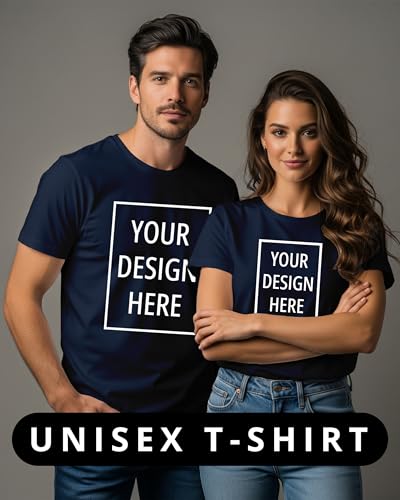 Image of Peppyzone Customised T Shirt for Men & Women | Cotton Unisex Personalised Photo & Text Printed Customized Tshirt | Custom Printing T-Shirt with Name, Logo, & Design