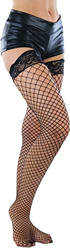 Image of ToBeInStyle Women's Vibrant Large Net Fishnet Thigh High Elastic Nylon Novelty Stockings