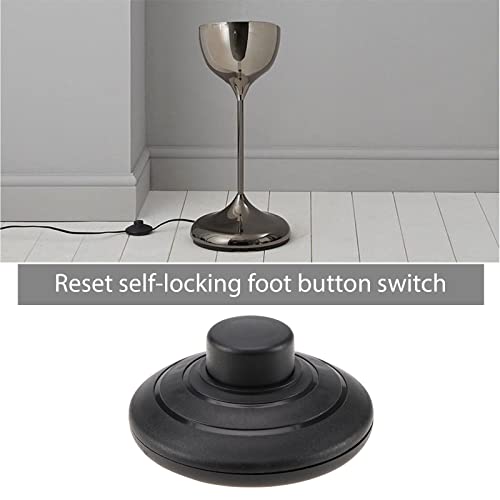 2Pcs Floor Foot Switch In-Line Push Button Foot Press Switch Round Power Light Foot Control Switch For Floor And Table Lamp 70Mm Diameter Black #TOP1