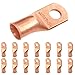 SELTERM 15 Pack 1/0 Gauge 1/0 AWG 5/16" Stud UL Heavy Duty Copper Crimp Lugs Welding Cable Bare Copper Eyelet Lug