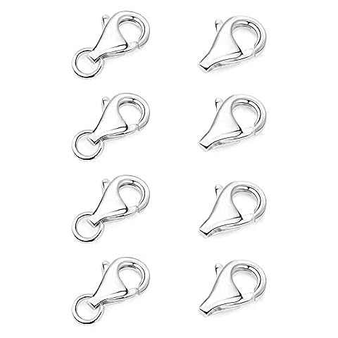 8 Pcs 925 Sterling Silver Lobster Clasp for Making DIY Jewelry Bracelets Pendants(9mm) Cover