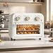 HOMCOM Air Fryer Oven with Knob Controls, 12 L, 1200W, Steel, Cream White