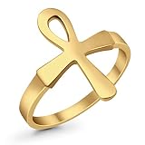 Blue Apple Co. Yellow Tone, Sterling Silver Size-7 Dainty Petite Egyptian Vintage Design Simple Plai
