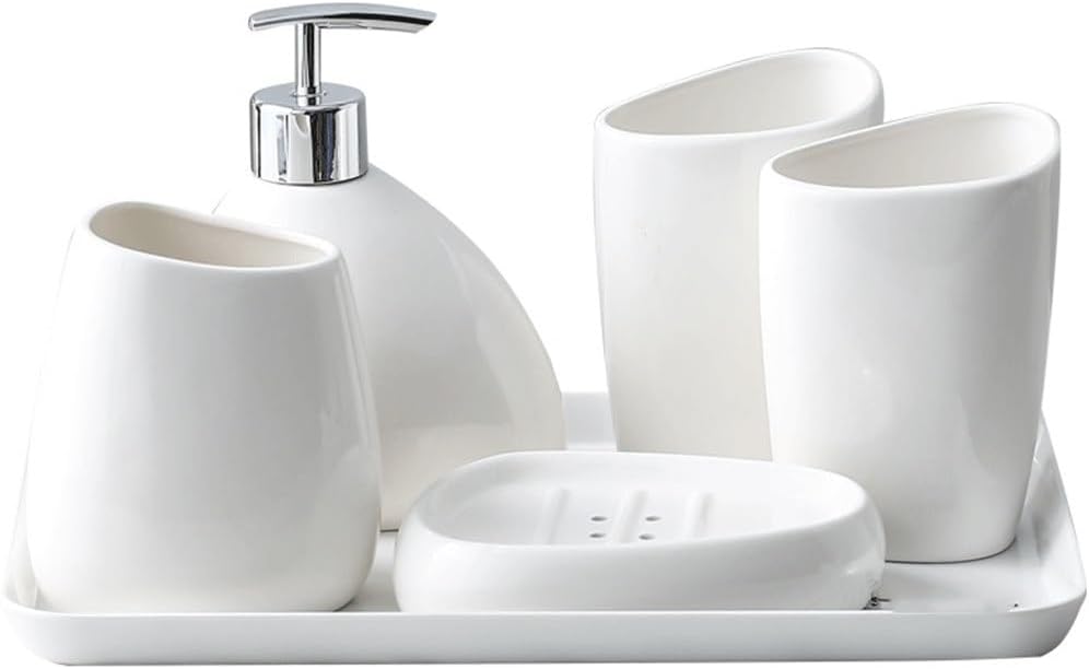 White Porcelain Sanitary Ware Five-Piece Suite Hotel Bathroom Toiletries Gargle Cup